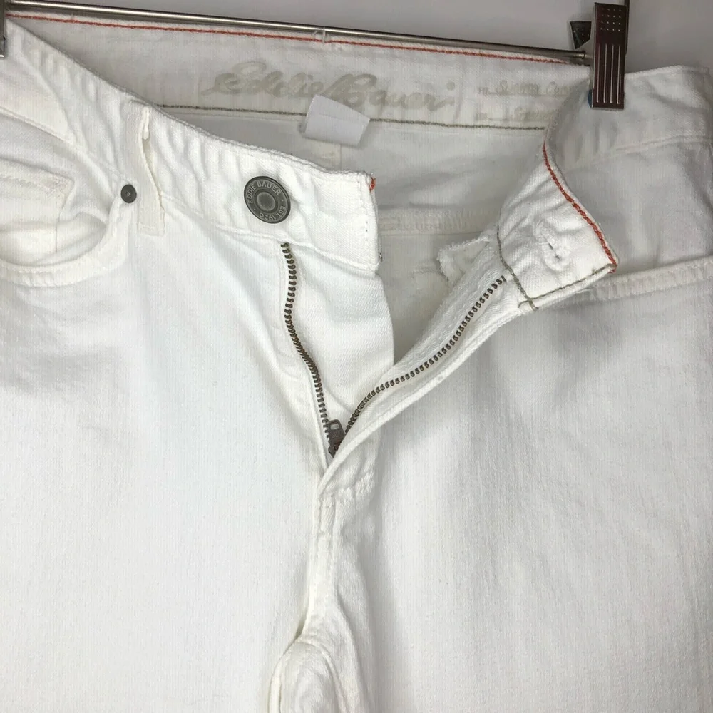 EDDIE BAUER straight leg white denim white jeans 6 - Picture 3 of 11